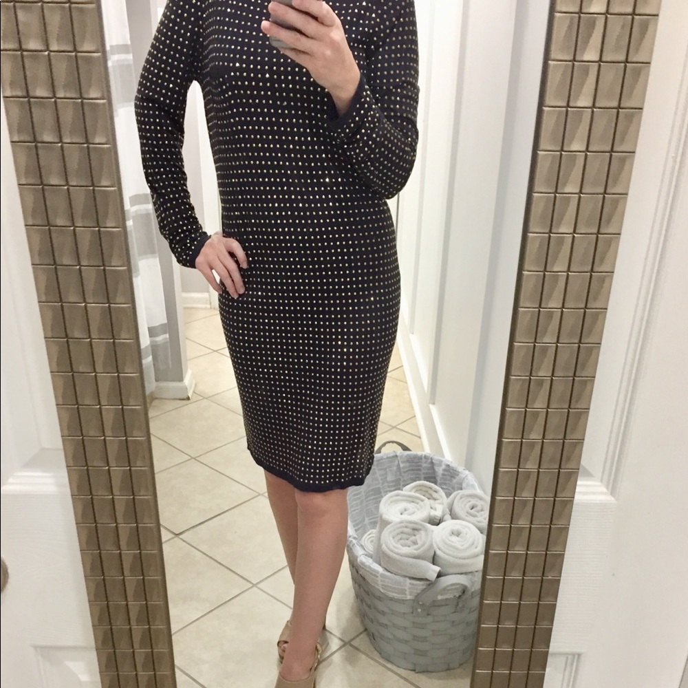 Michael Kors studded grey long sleeve dress